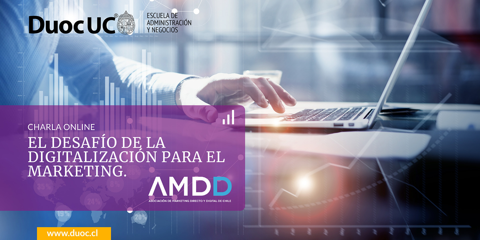 El desafío de la digitalización para el marketing en ciclo de webinar de la AMDD y la Escuela de administración y negocios de Duoc UC