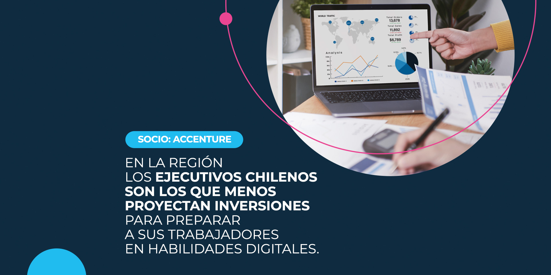 Accenture: en la región  los ejecutivos chilenos son los que menos proyectan inversiones para preparar a sus trabajadores en habilidades digitales